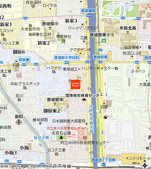 ダイエー東大阪店付近の地図